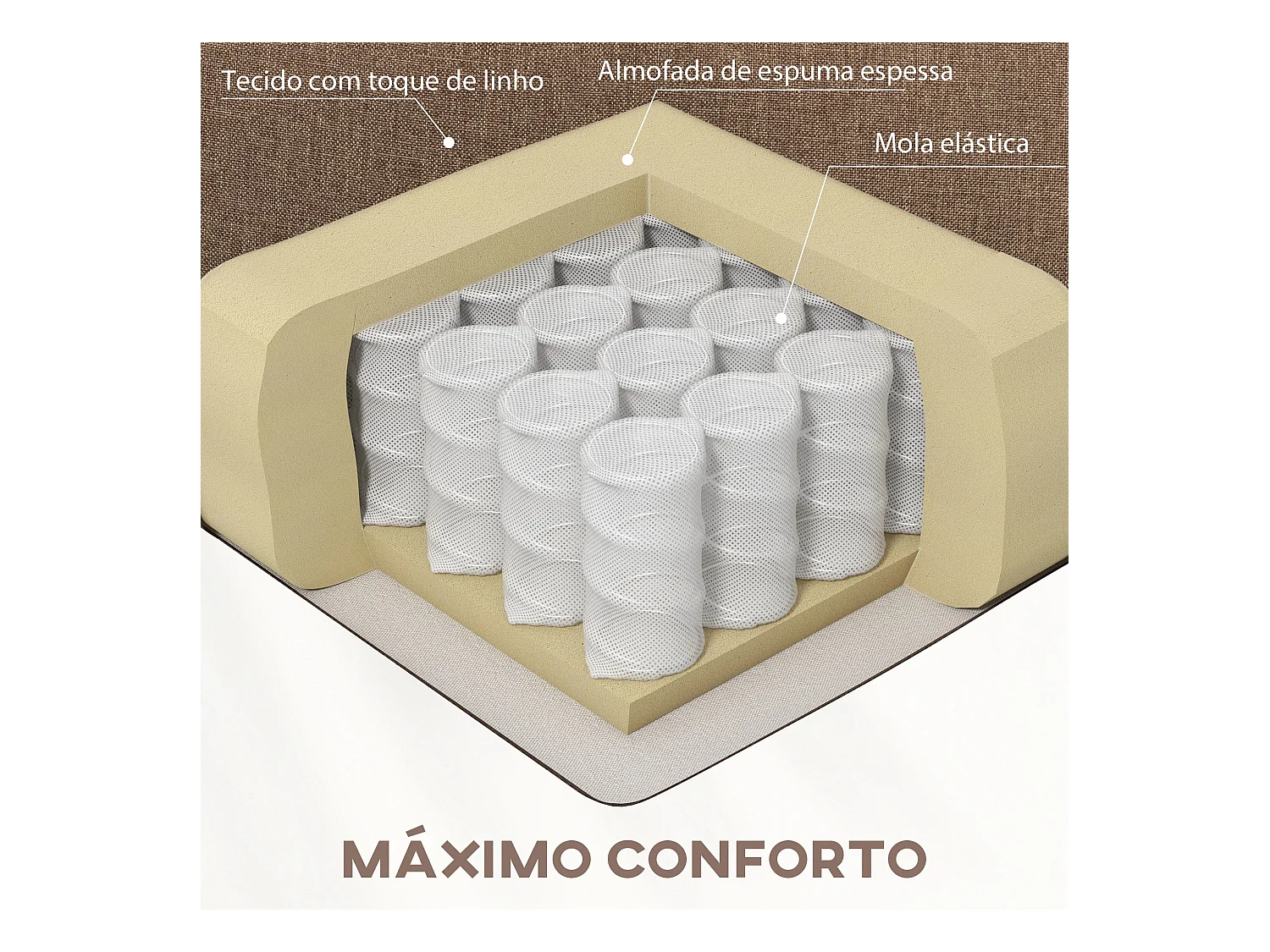 Sillón relax Gorrión Homcom reclinable con reposapiés marrón 98x67x87 cm