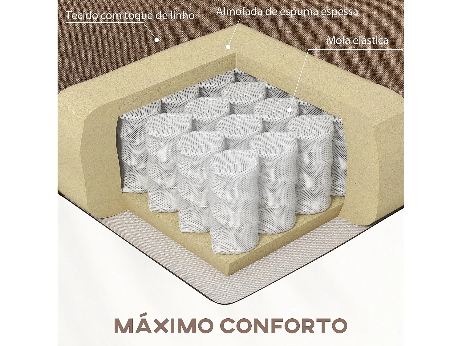 Poltrona Relax Reclinável Coimbra - Conforto e Estilo em Tecido de Linho Marrom