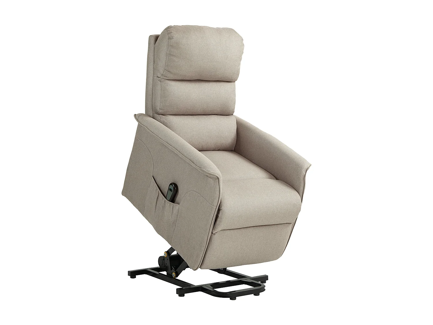 Sillón relax Marcelo Homcom reclinable sistema de elevación y mando a distancia beige 96x66x90 cm