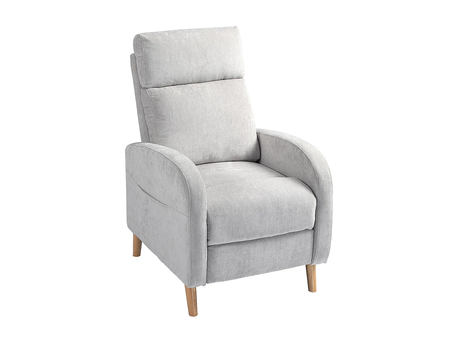 Sillón relax Leo Homcom reclinación manual + reposapiés retráctil gris 106x68x90 cm