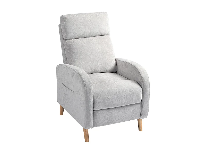 Poltrona Reclinável Manual "Serenity" em Cinza Claro - Conforto e Estilo para sua Casa