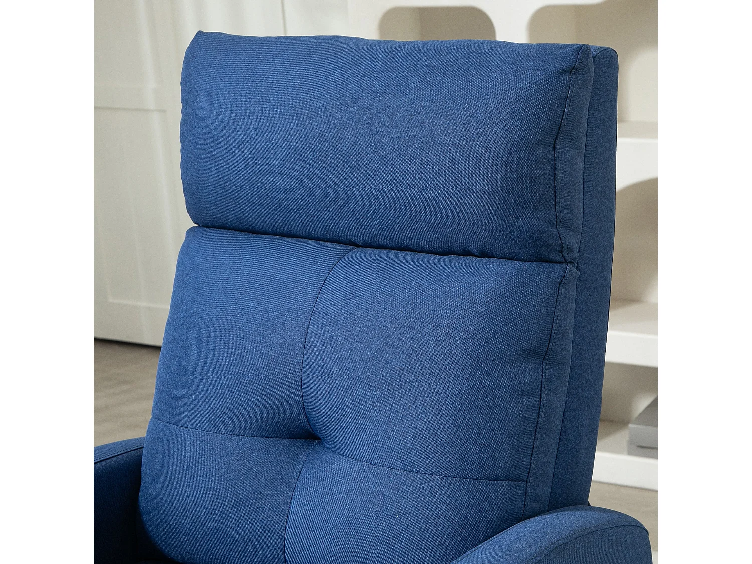 Sillón relax Gorrión Homcom reclinable con reposapiés azul 98x67x87 cm