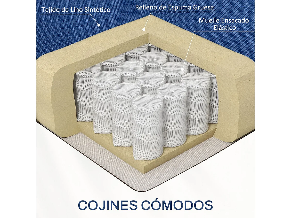 Sillón relax Gorrión Homcom reclinable con reposapiés azul 98x67x87 cm