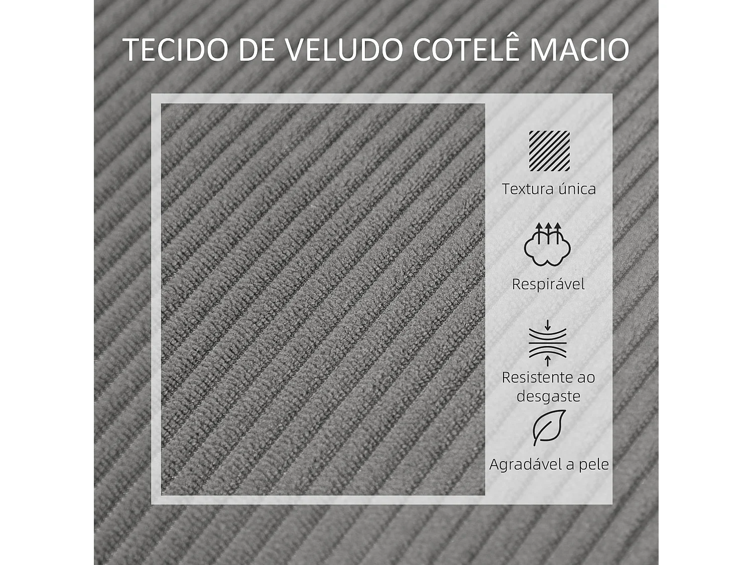 Sofá Ambar Homcom 2 plazas con 2 puertos de carga USB-C gris 85x110x60 cm