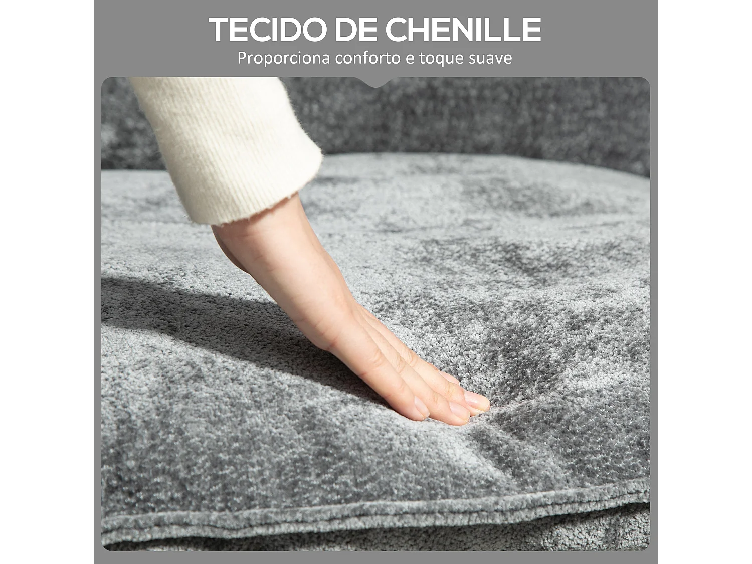 Butaca Albert Homcom bolsillos laterales gris 81x68x78 cm