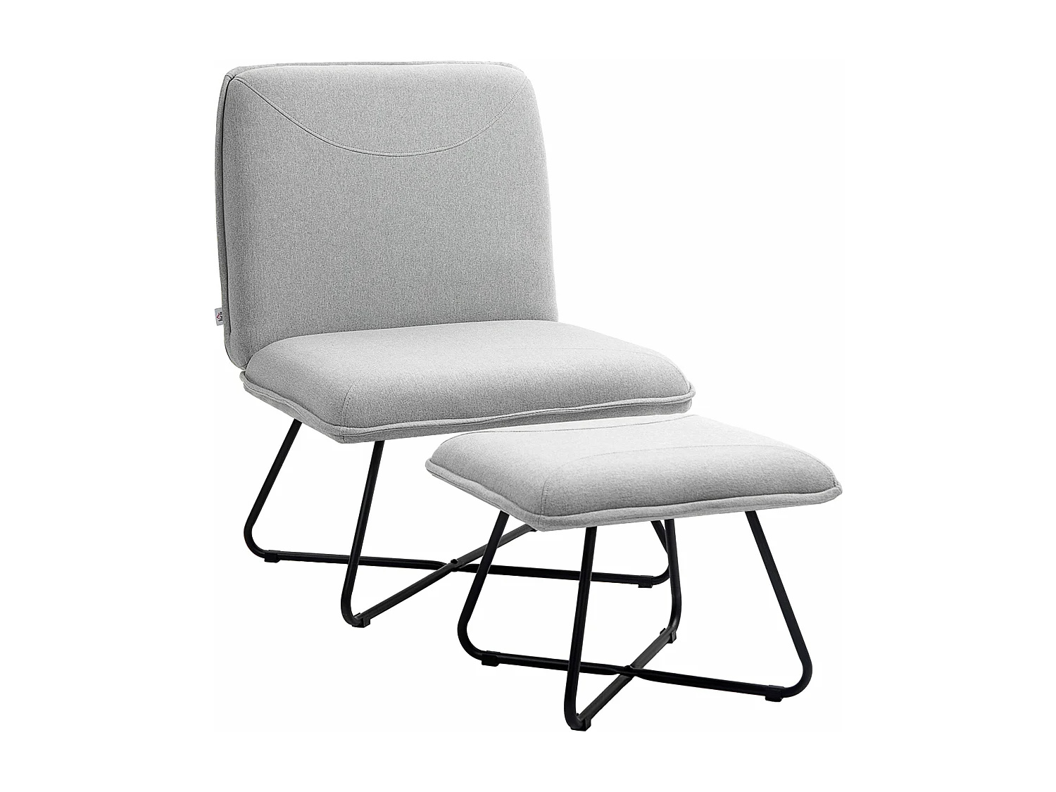 Poltrona Relaxante com Apoio para os Pés e Design Moderno para Sala de Estar e Dormitório em Cinza Claro - Modelo Luleå