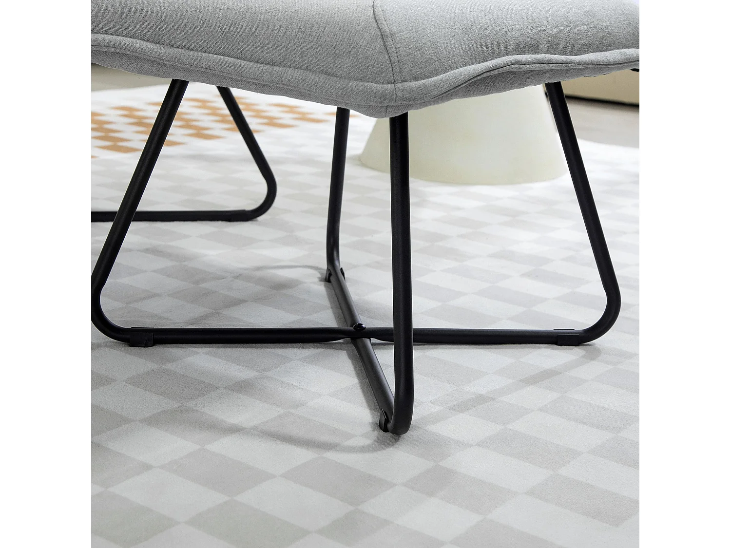 Poltrona Relaxante com Apoio para os Pés e Design Moderno para Sala de Estar e Dormitório em Cinza Claro - Modelo Luleå