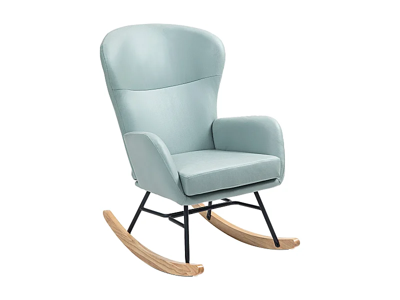 Mecedora Diana Homcom asiento acolchado + reposabrazos verde turquesa 102x65x87 cm
