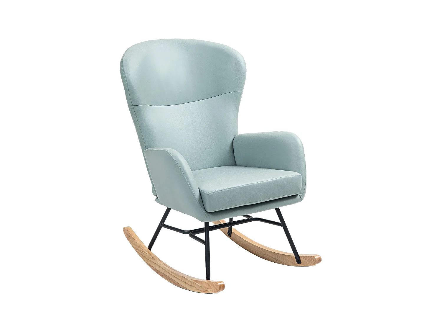Mecedora Diana Homcom asiento acolchado + reposabrazos verde turquesa 102x65x87 cm