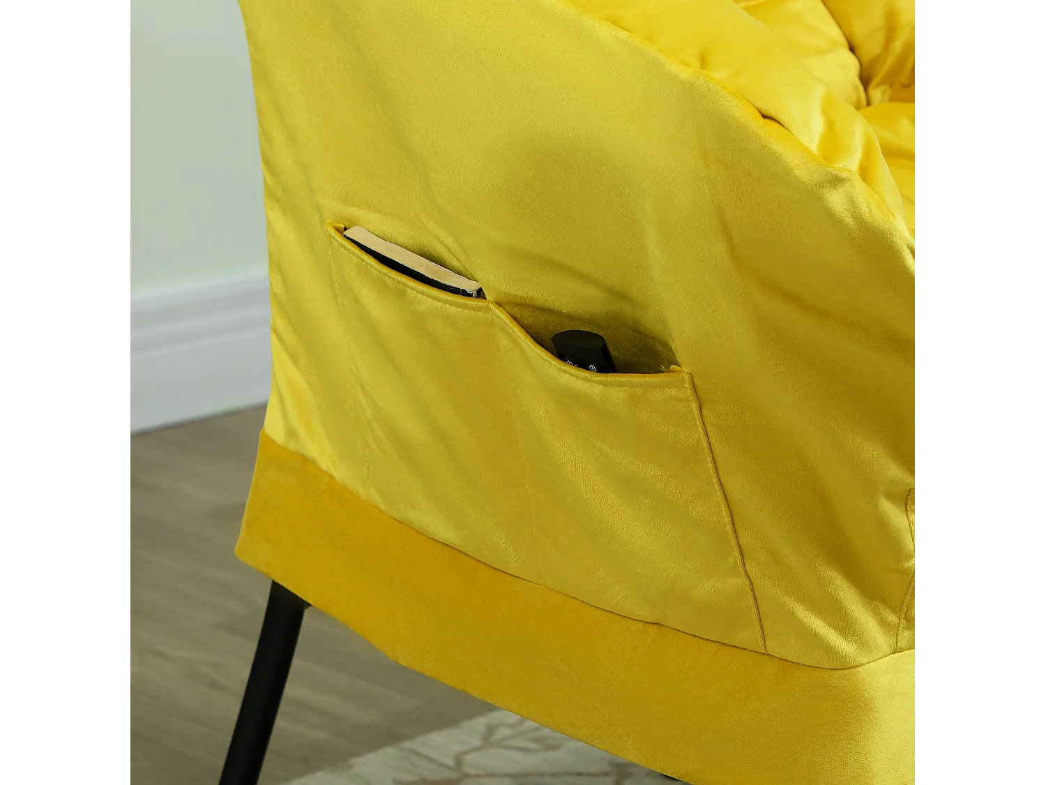 Butaca Nube Homcom con reposapiés amarillo 100x80x78 cm