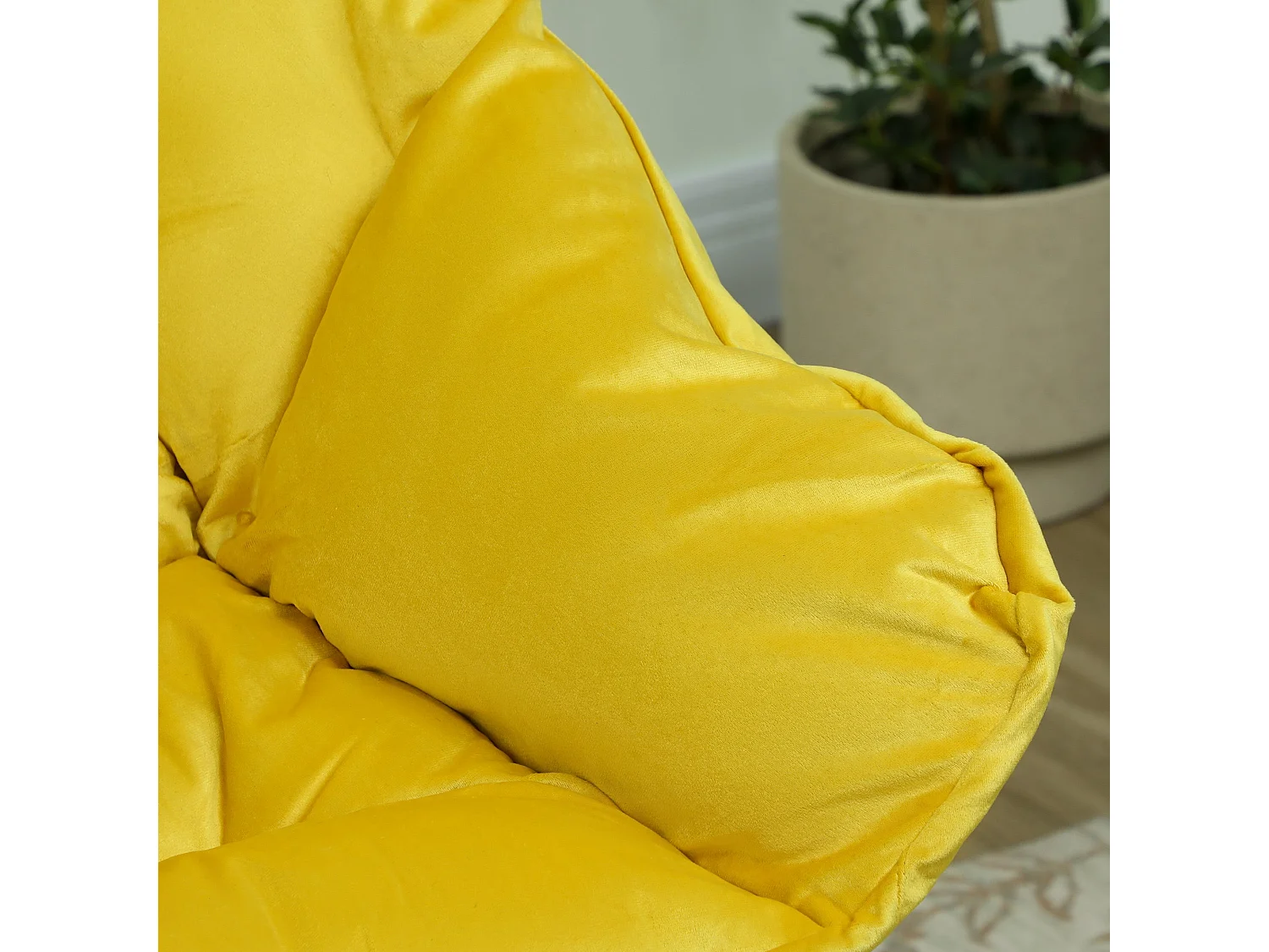 Butaca Nube Homcom con reposapiés amarillo 100x80x78 cm