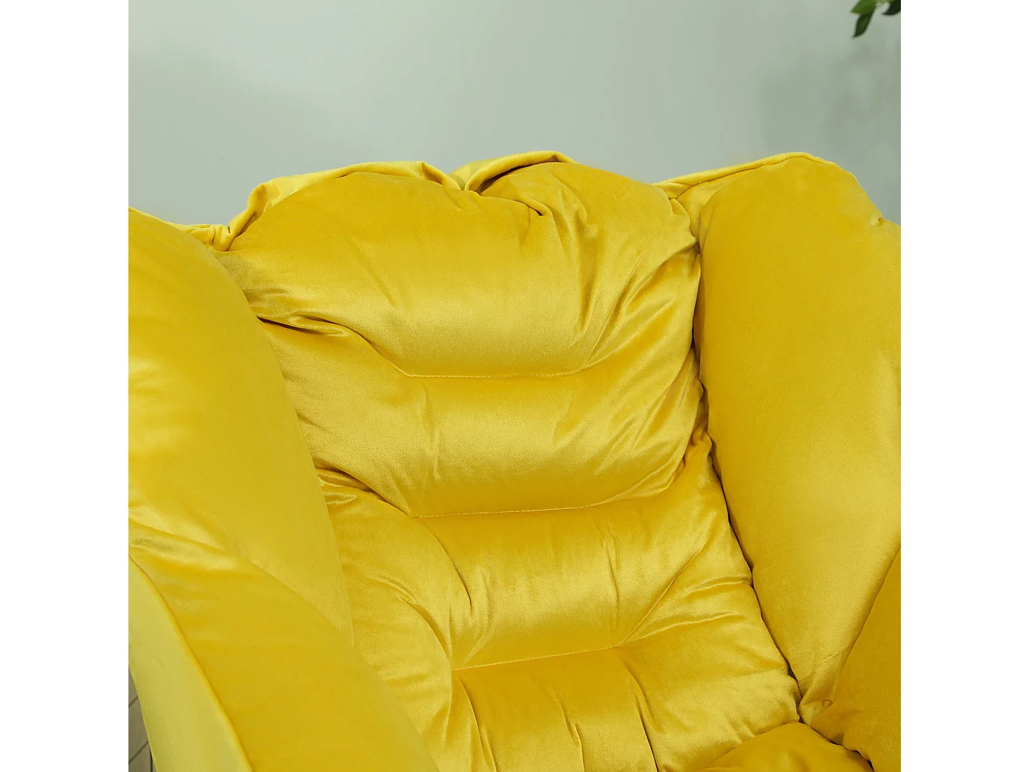 Butaca Nube Homcom con reposapiés amarillo 100x80x78 cm