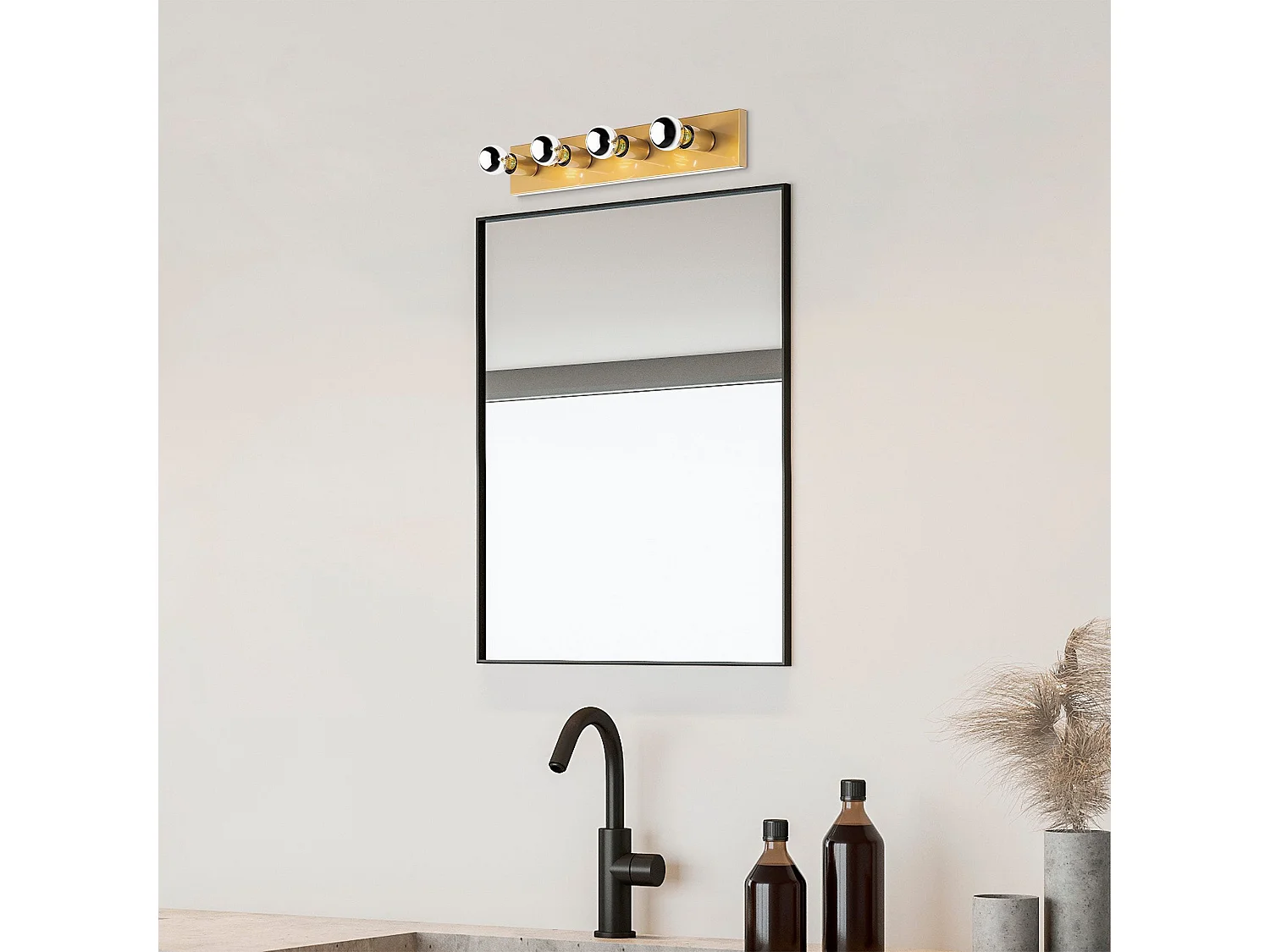 Applique murale 4 lampes Vixiège 60cm Métal Or