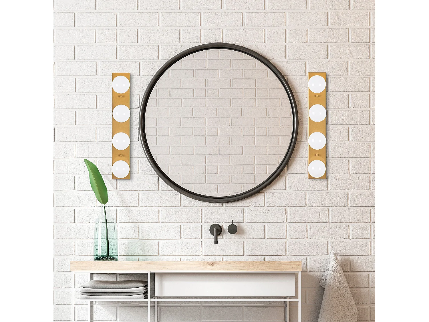 Applique murale 4 lampes Vixiège 60cm Métal Or