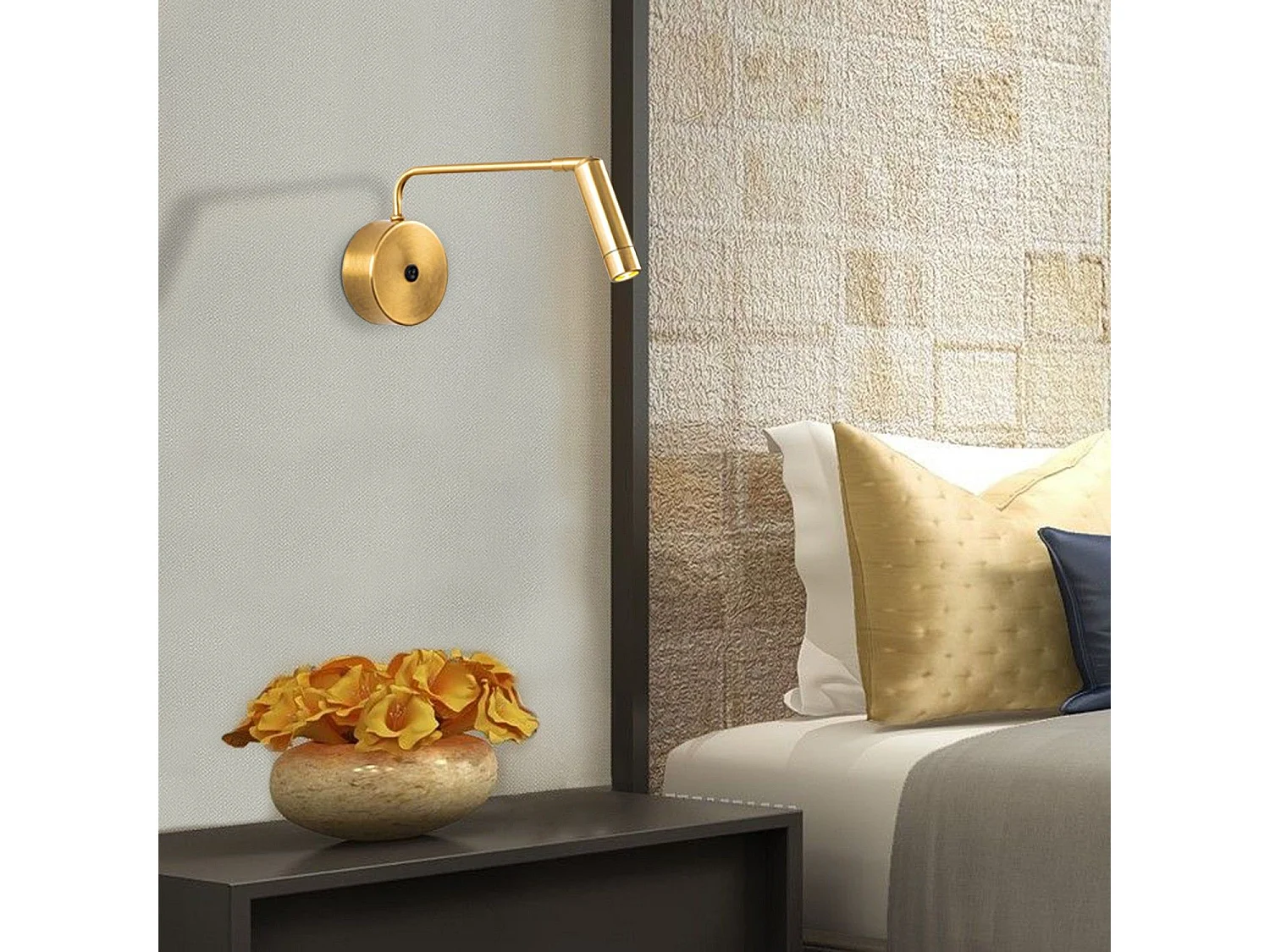 Candeeiro de Parede Elegante Uğur 6041 em Alumínio Amarelo e Preto