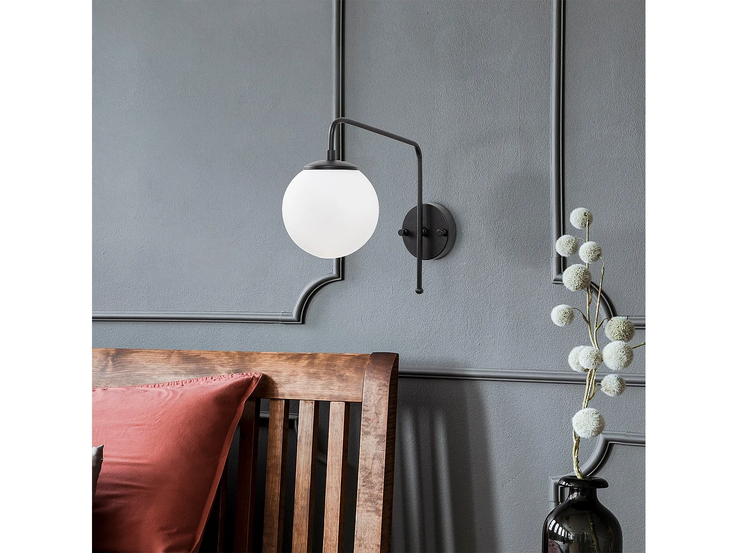 Candeeiro de Parede Preto e Branco - Design Moderno e Elegante