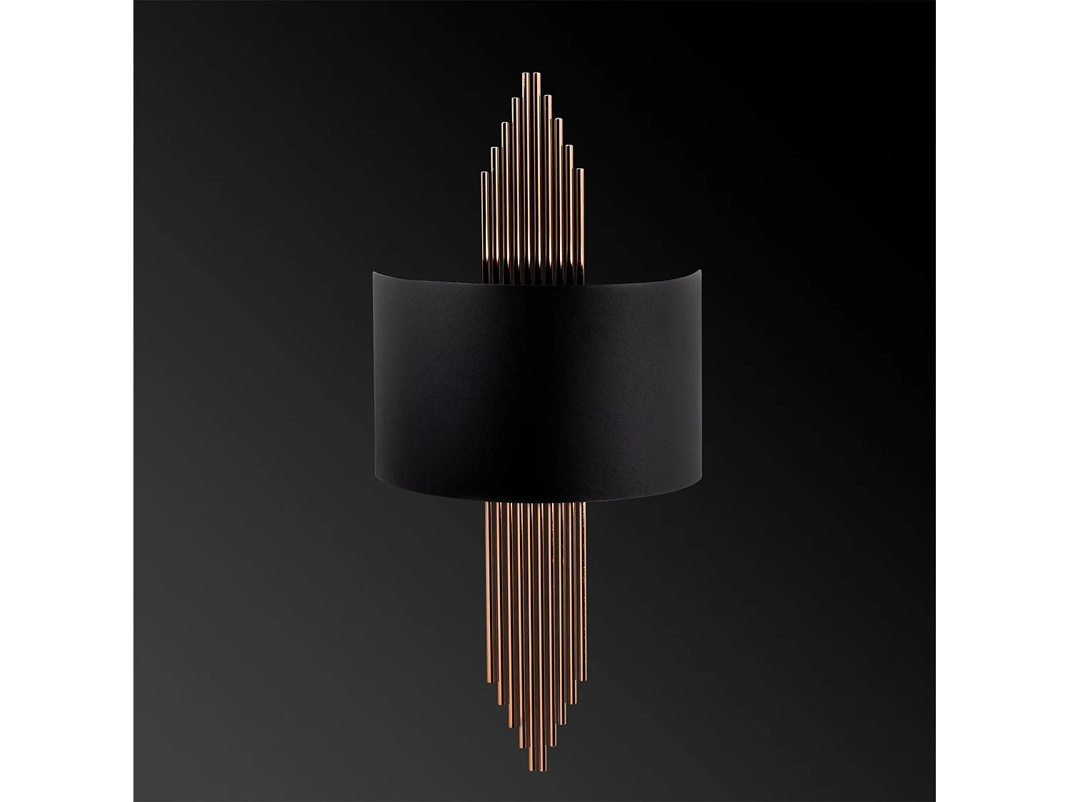 Candeeiro de Parede Moderno em Preto e Cobre - Elegância e Sofisticação para o Seu Espaço