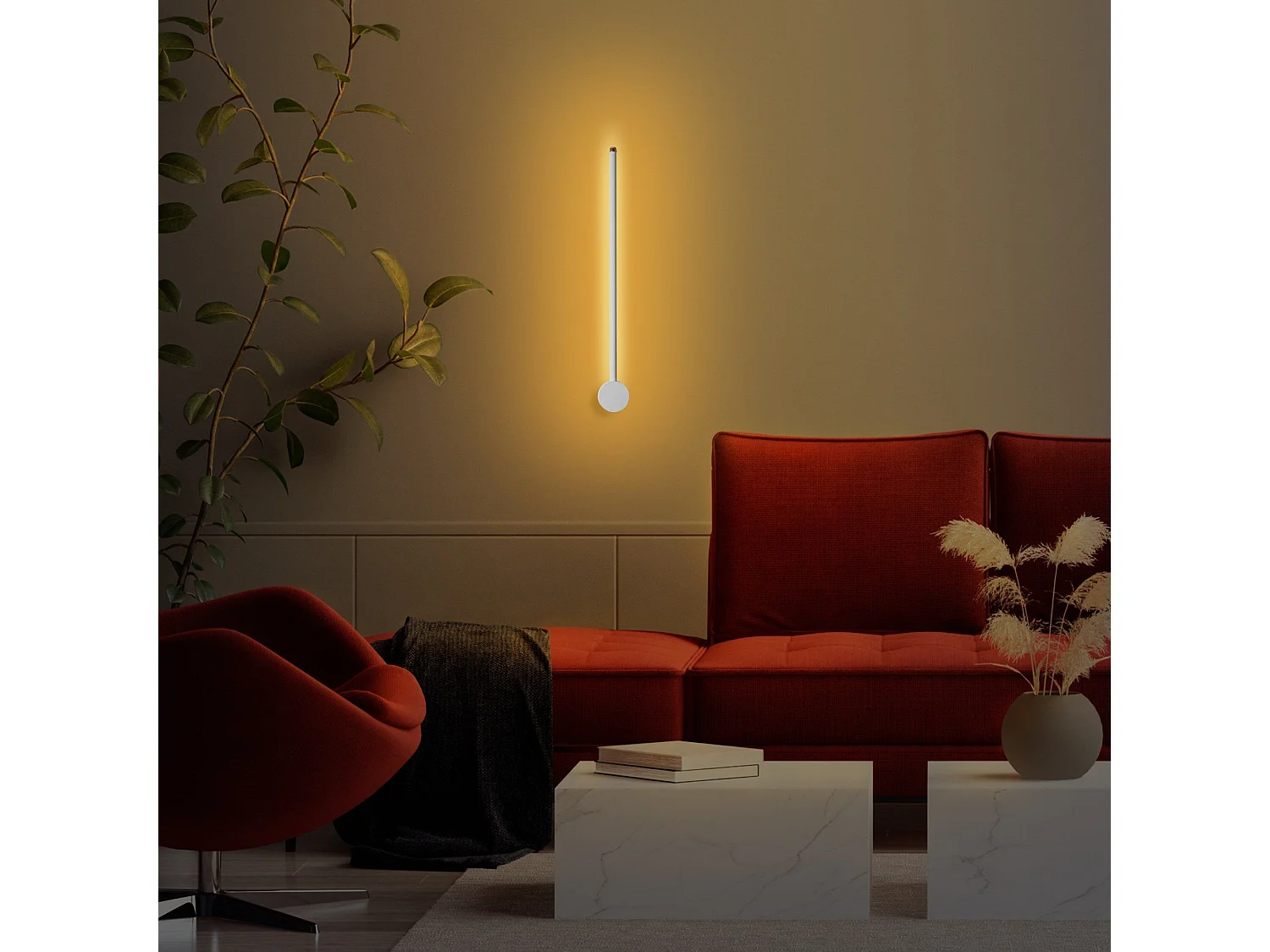 Applique murale Denver H62cm Métal Blanc