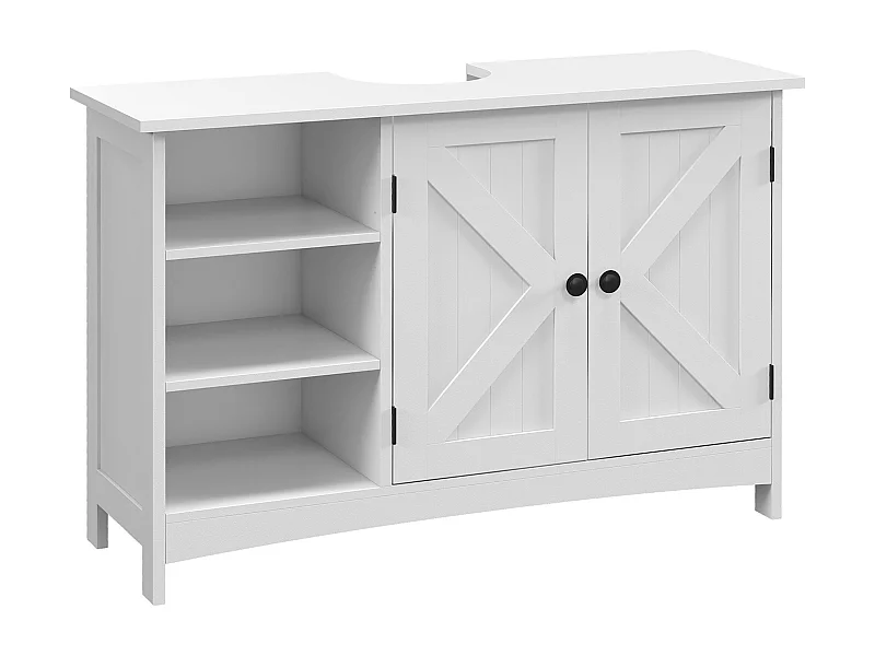 Armário de Banheiro Kleankin: Móvel para Lavatório com 3 Prateleiras e Armário de 2 Portas, Estilo Moderno e Funcional