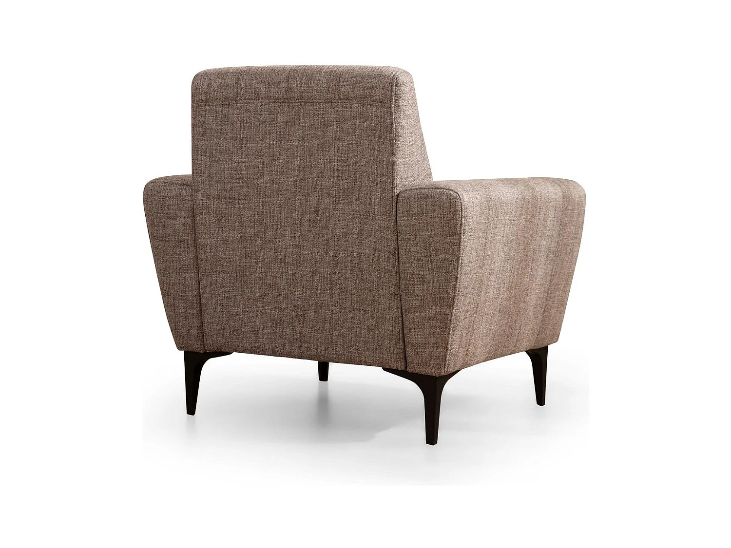 Poltrona Sora Moderna em Castanho Claro com Pernas Pretas - Conforto e Estilo para Seu Espaço