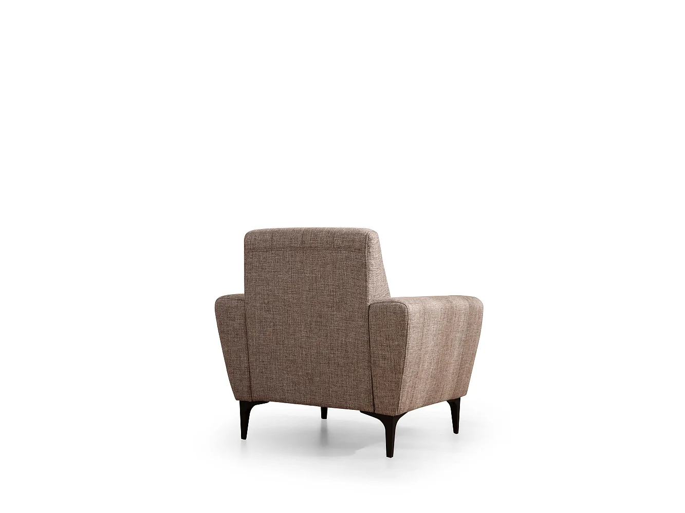 Elegante sillón de 1 plaza, marrón claro, 90 x 95 x 77 cm | Estructura de madera de haya y aglomerado, tejido 100% poliéster | Cojines de es