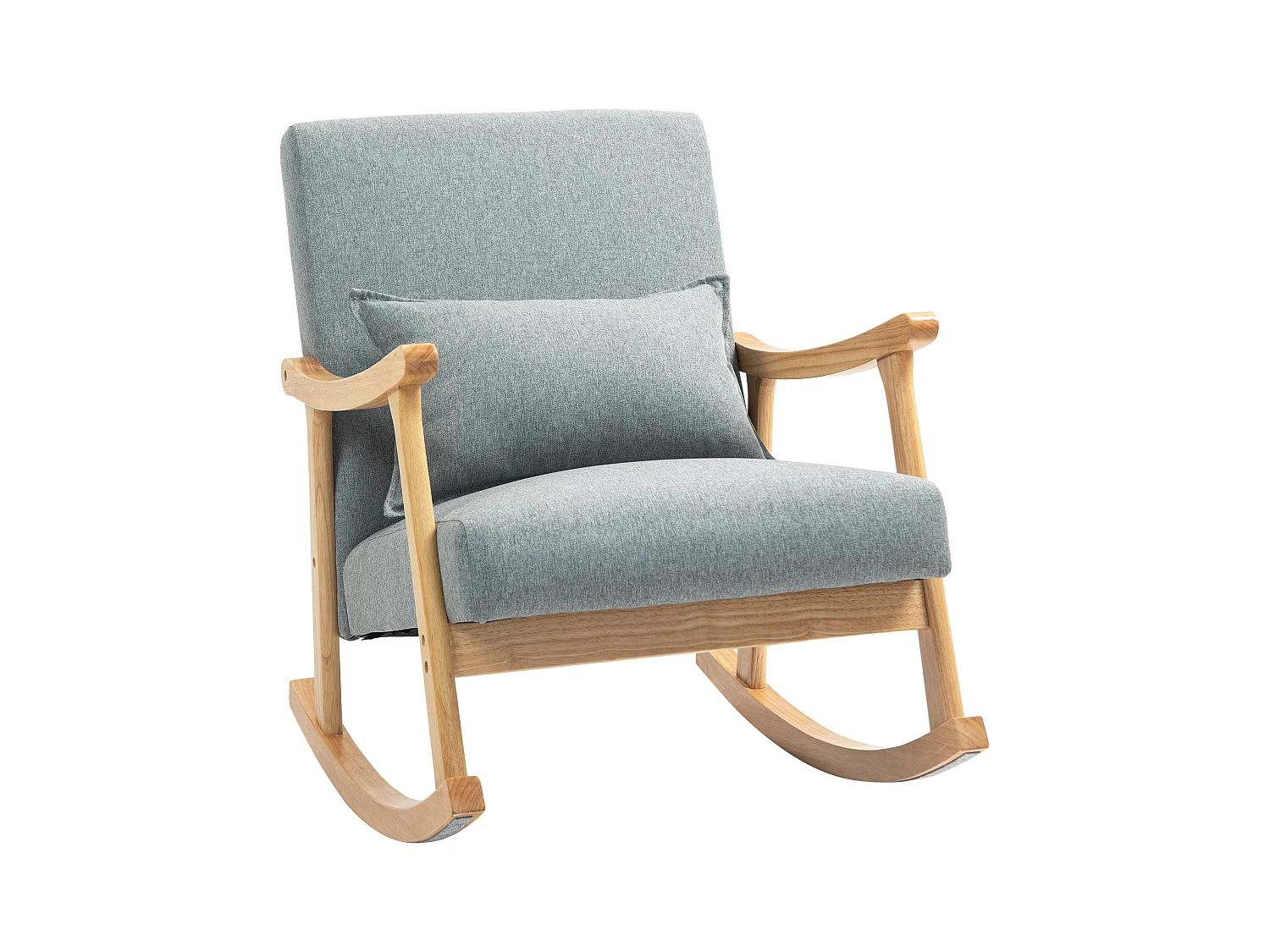 Mecedora Berta Homcom reposabrazos + cojín lumbar gris 84x65x87 cm