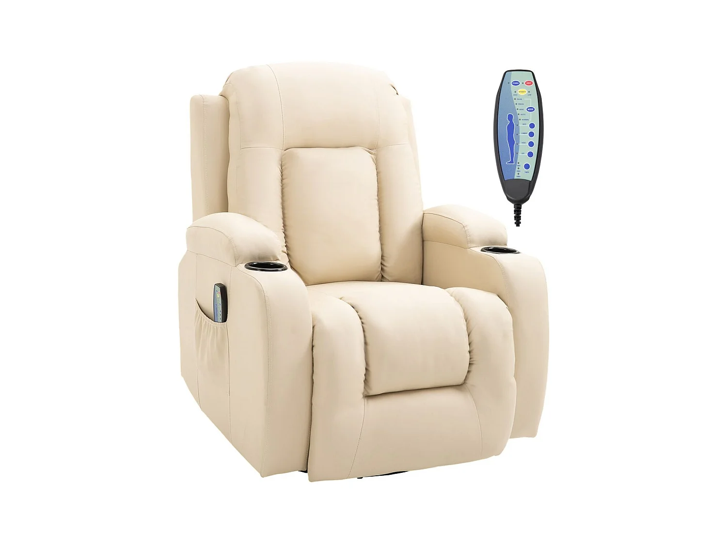 Sillón de masaje Friya Homcom reclinable con mando crema 104x85x94 cm