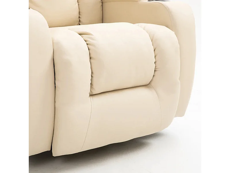 Poltrona de Massagem Reclinável com Aquecimento e Controle Remoto - 8 Pontos de Massagem - 150° - Creme