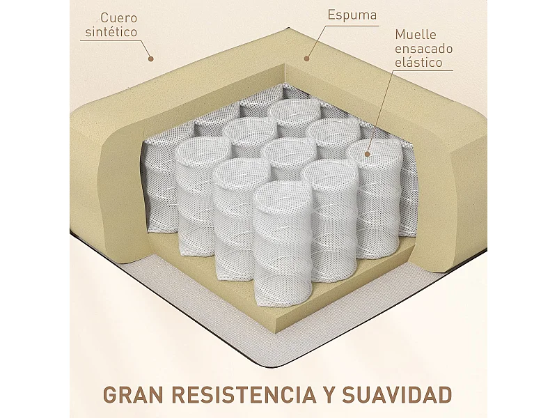 Sillón de masaje Friya Homcom reclinable con mando crema 104x85x94 cm