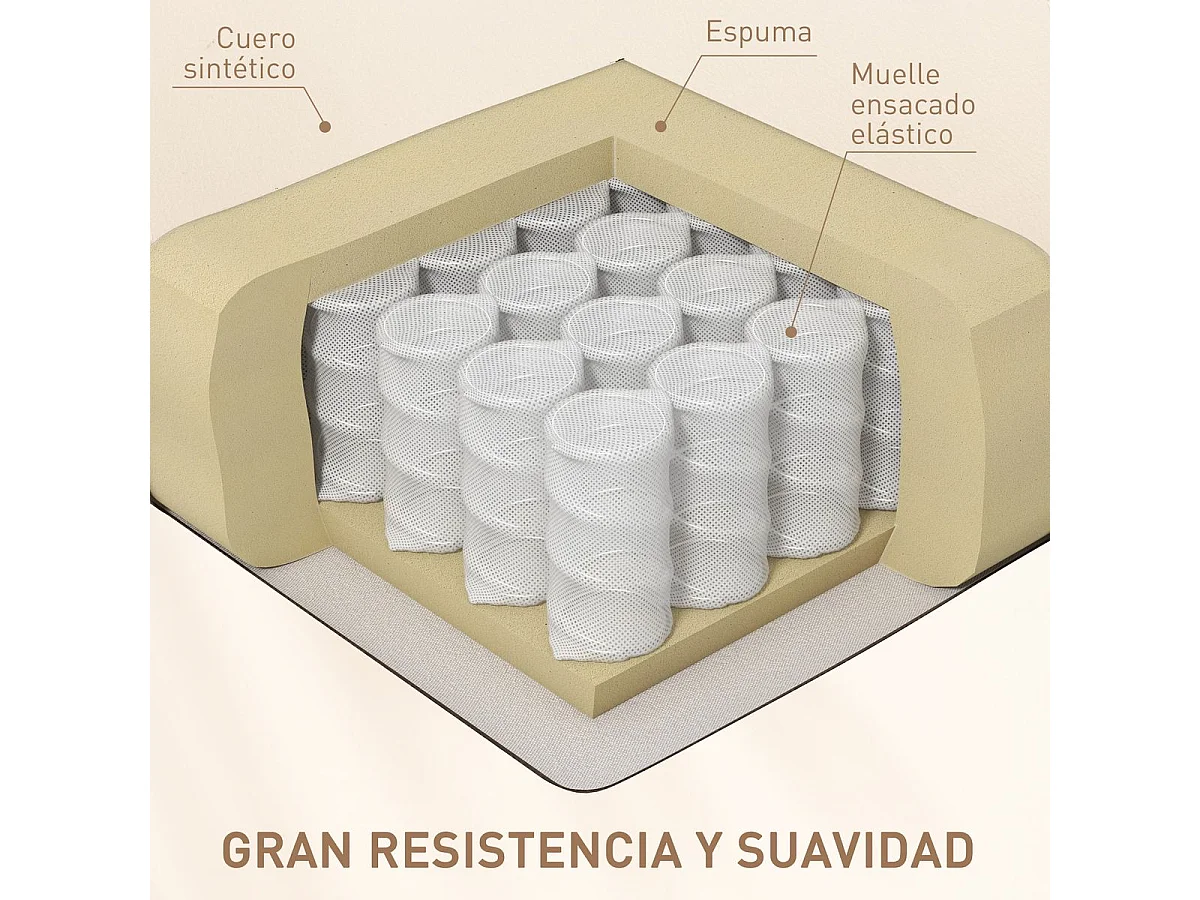 Sillón de masaje Friya Homcom reclinable con mando crema 104x85x94 cm