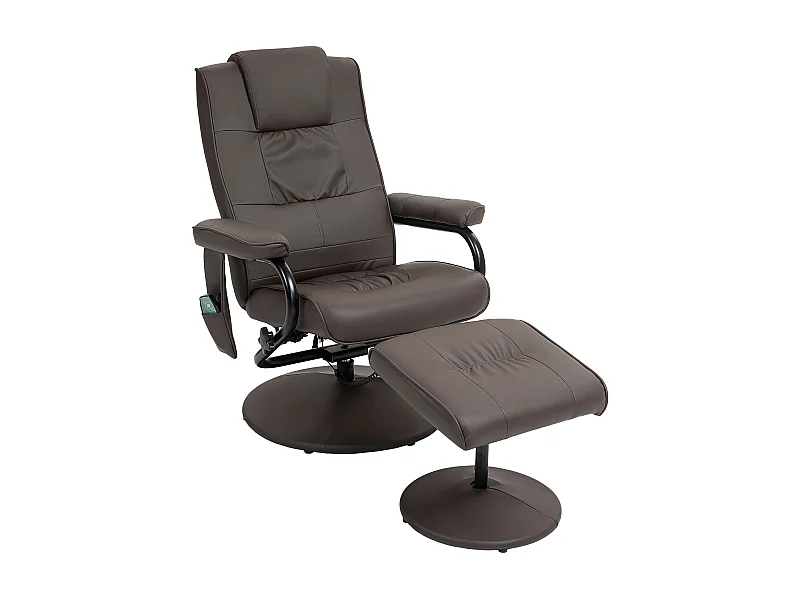 Poltrona de Massagem Elétrica Reclinável e Giratória com Controle Remoto e 10 Zonas de Massagem