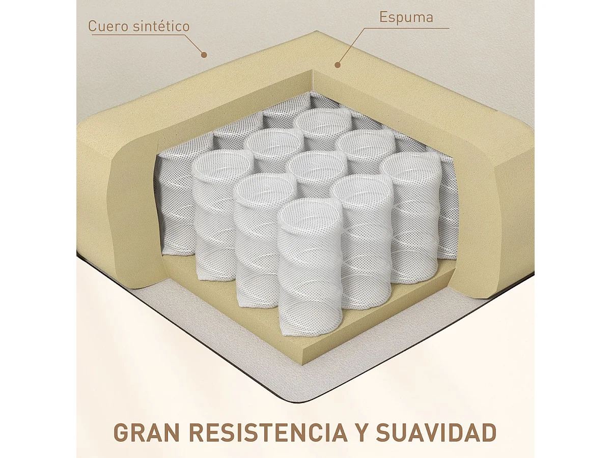 Sillón de masaje Rumbo Homcom 8 programas 5 intensidades crema 98x68x88 cm