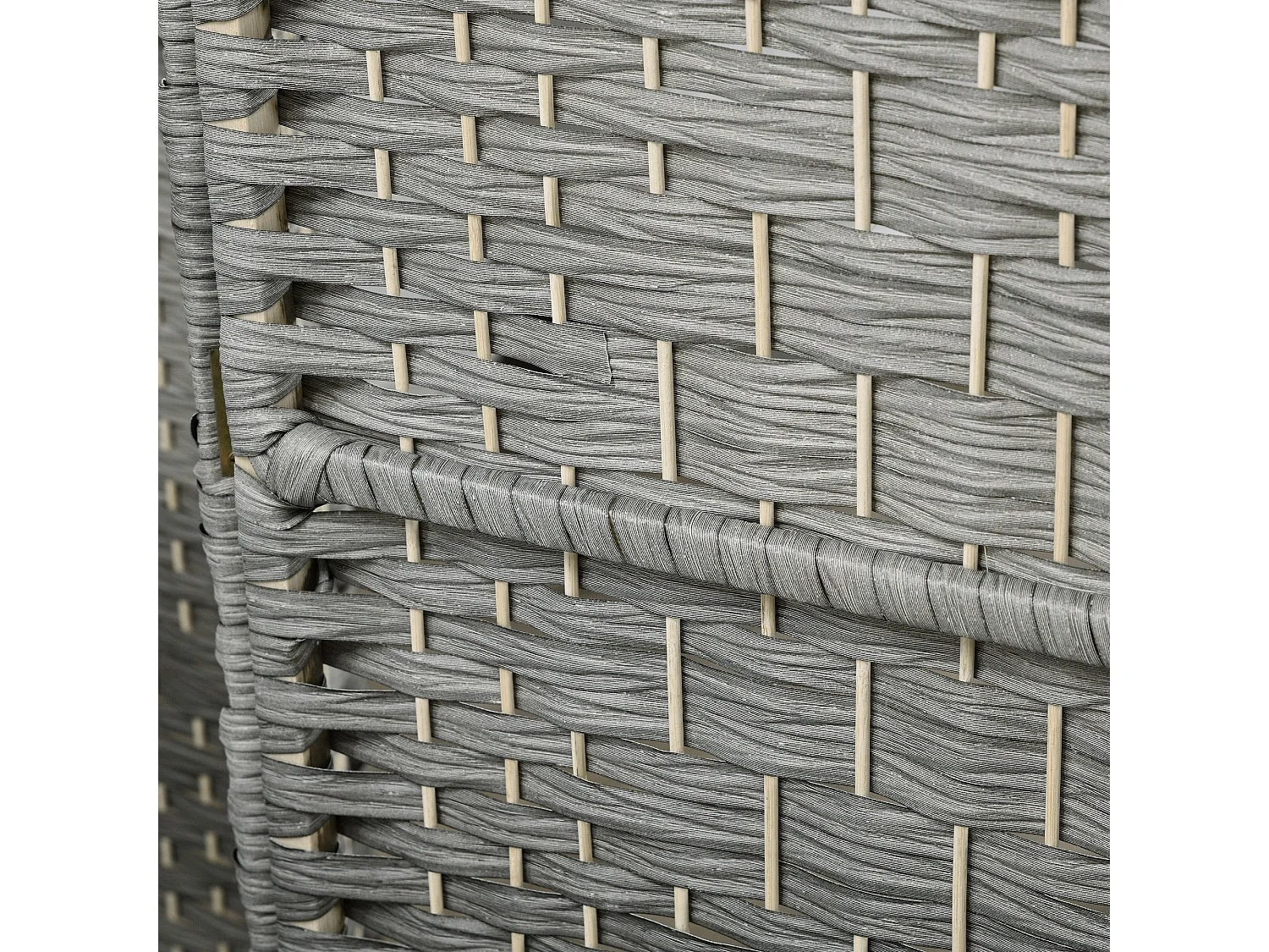 Biombo Dobrável de 6 Painéis em Polipropileno para Divisão de Ambientes - Modelo Lucca em Cinza Misto