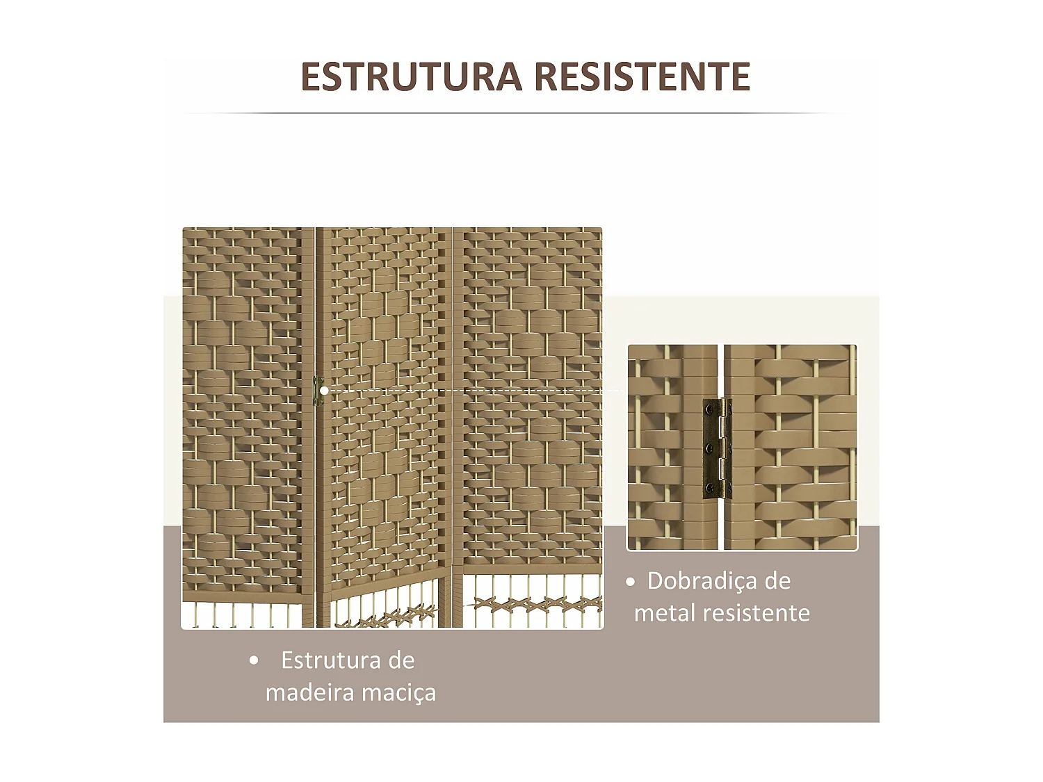 Biombo Dobrável de 6 Painéis para Separação de Ambientes - 240x170 cm - Decoração Moderna para Casa e Escritório