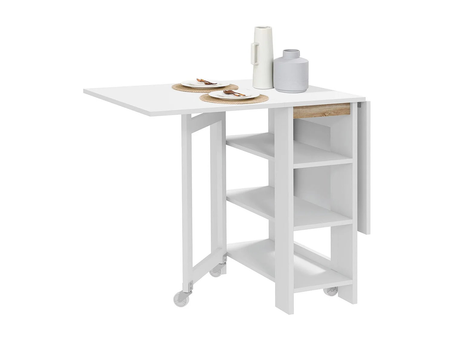 Table pliante avec poignées 120 x 60 x 75 cm - Blanche