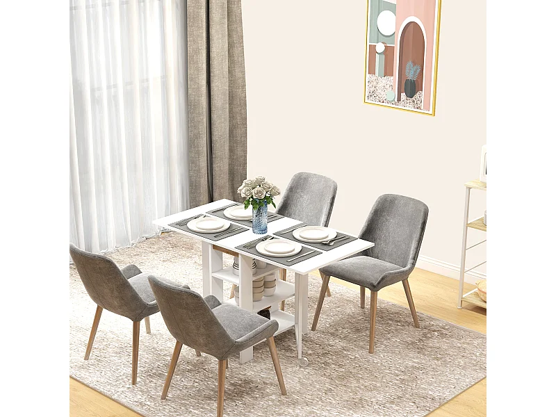 Opvouwbare tafel met handgrepen 120x60x75 cm - Wit