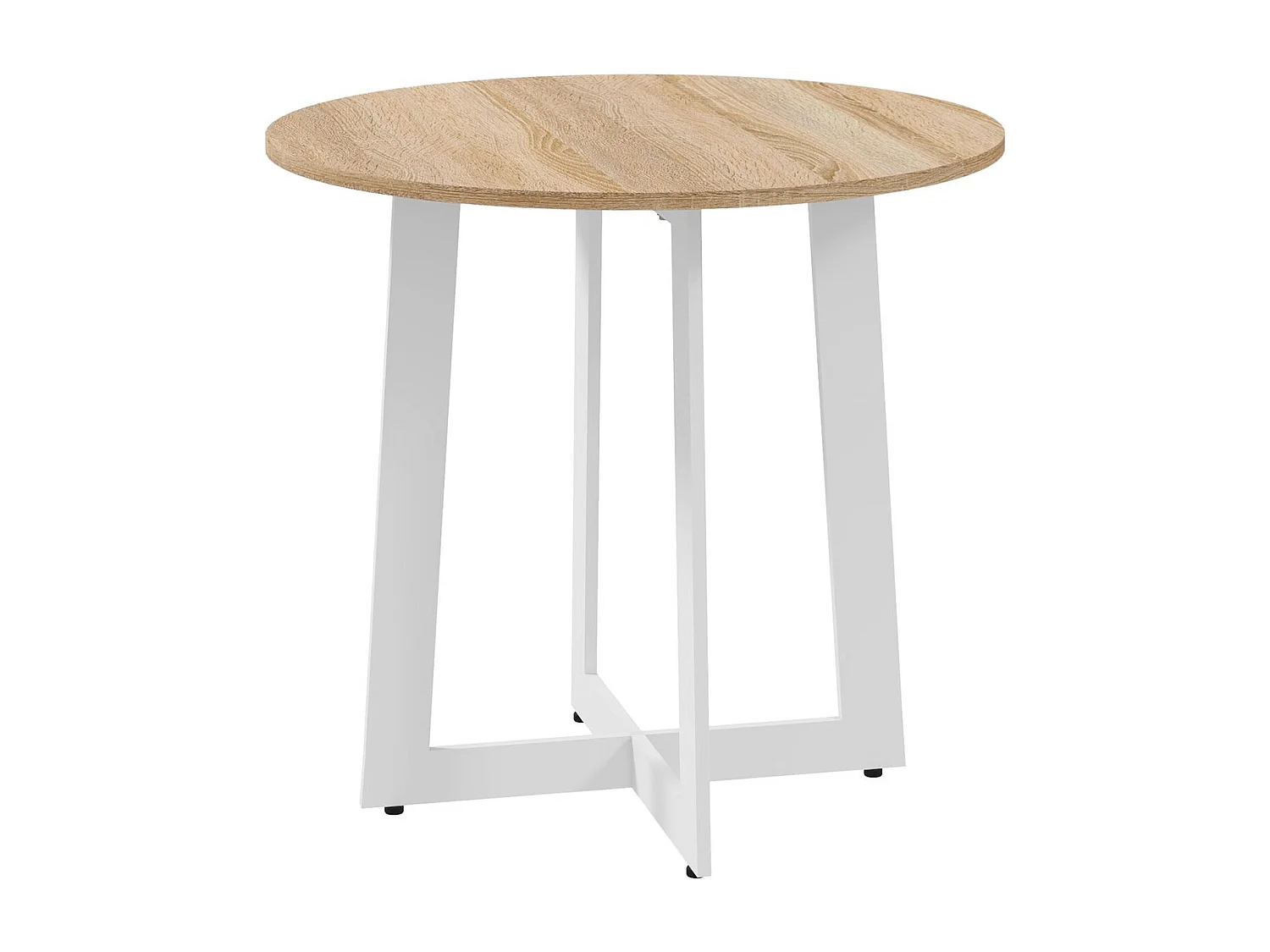 Mesa de comedor Vikk Homcom 4 personas roble/blanco Ø80x75 cm