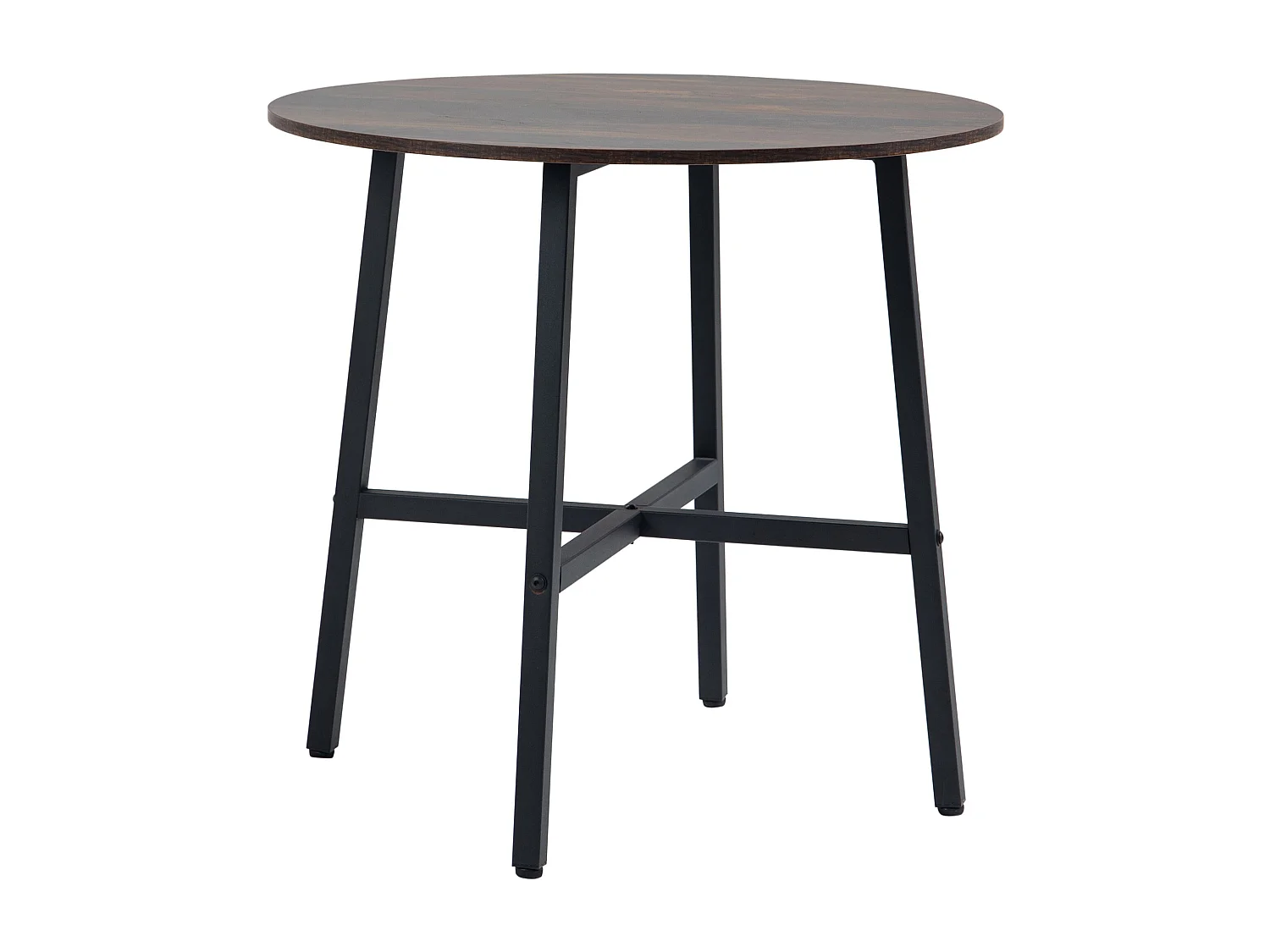 Mesa redonda Gauta Homcom diseño fijo marrón oscuro/negro Ø80x76 cm