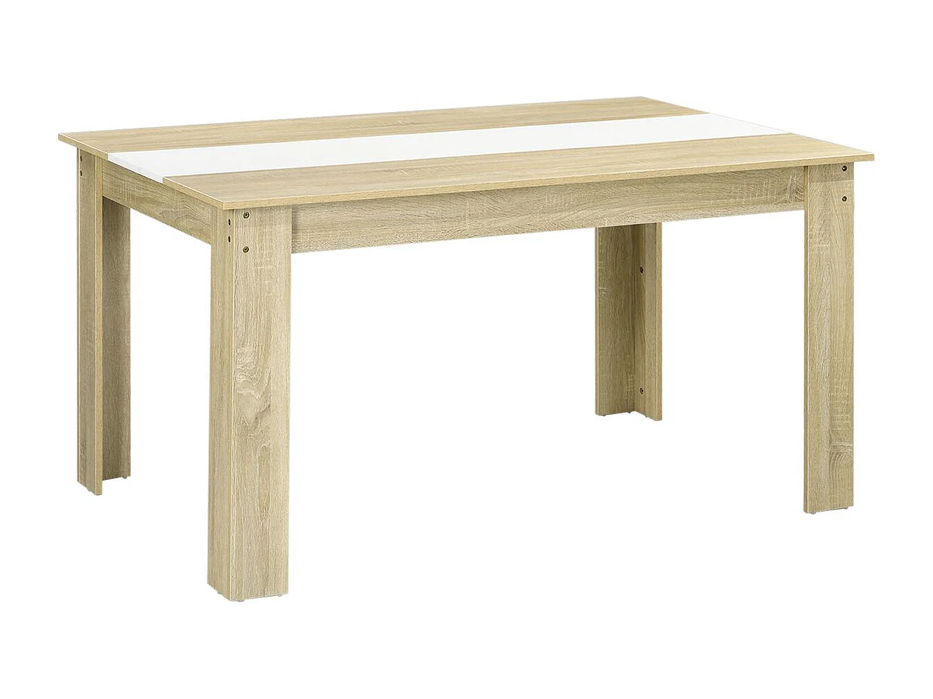 Mesa de comedor Júpiter Homcom para 4-6 personas blanco/roble 75x140x89,5 cm