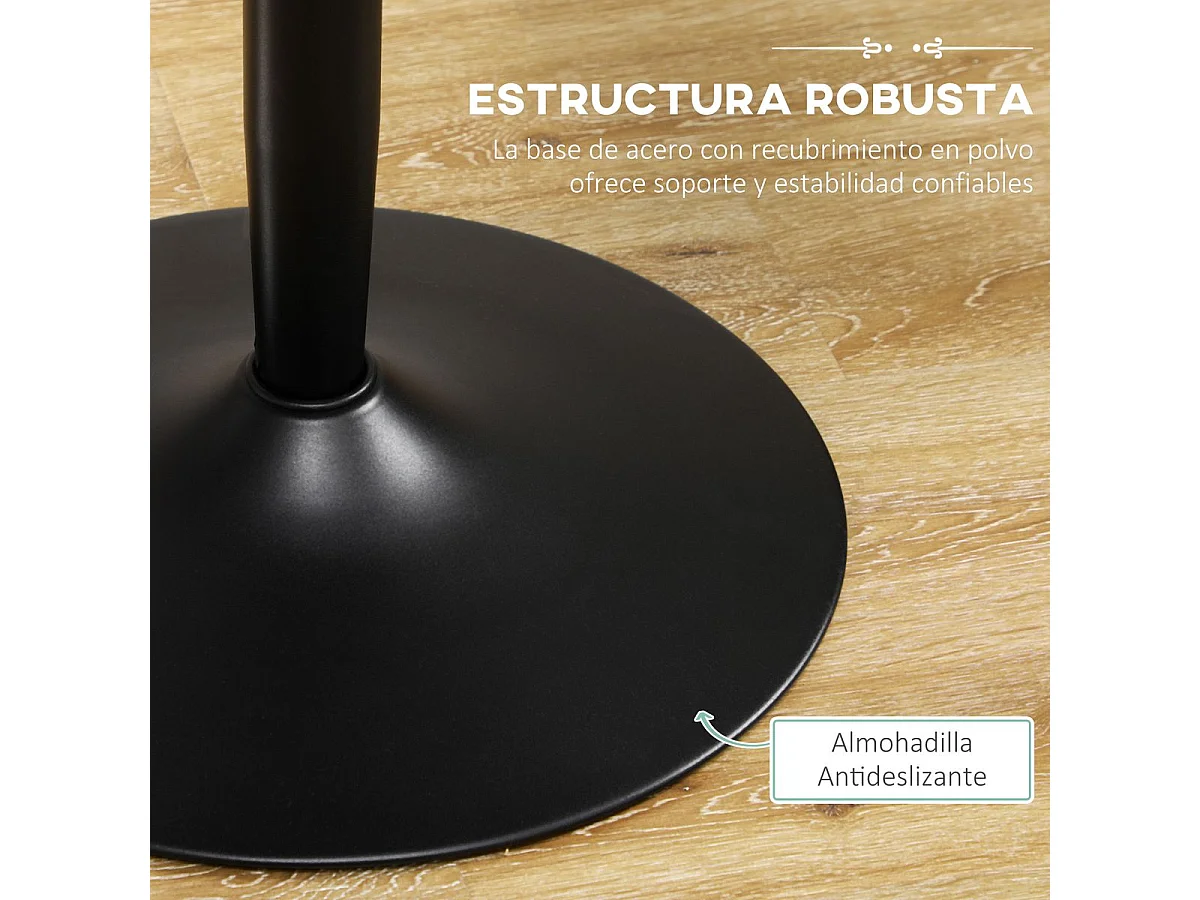 Mesa redonda Shungit Homcom 2 personas negro Ø70x75 cm