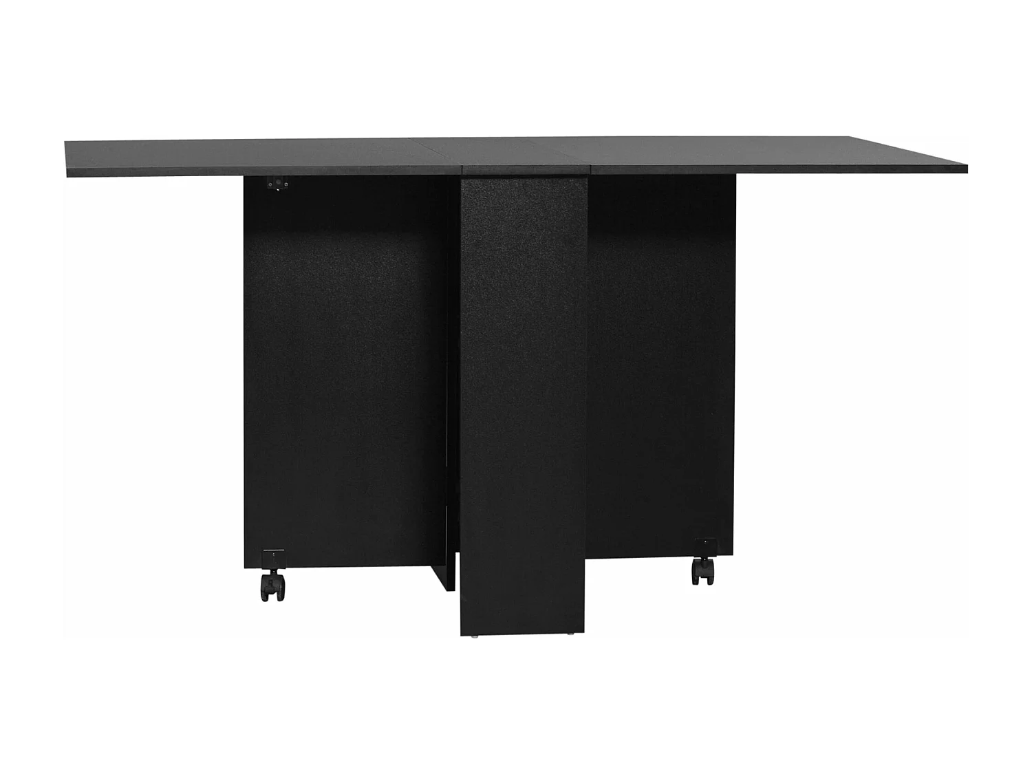 Mesa de Cozinha Dobrável Atman - Preto - Design Moderno e Funcional com 2 Prateleiras e Laterais Ajustáveis