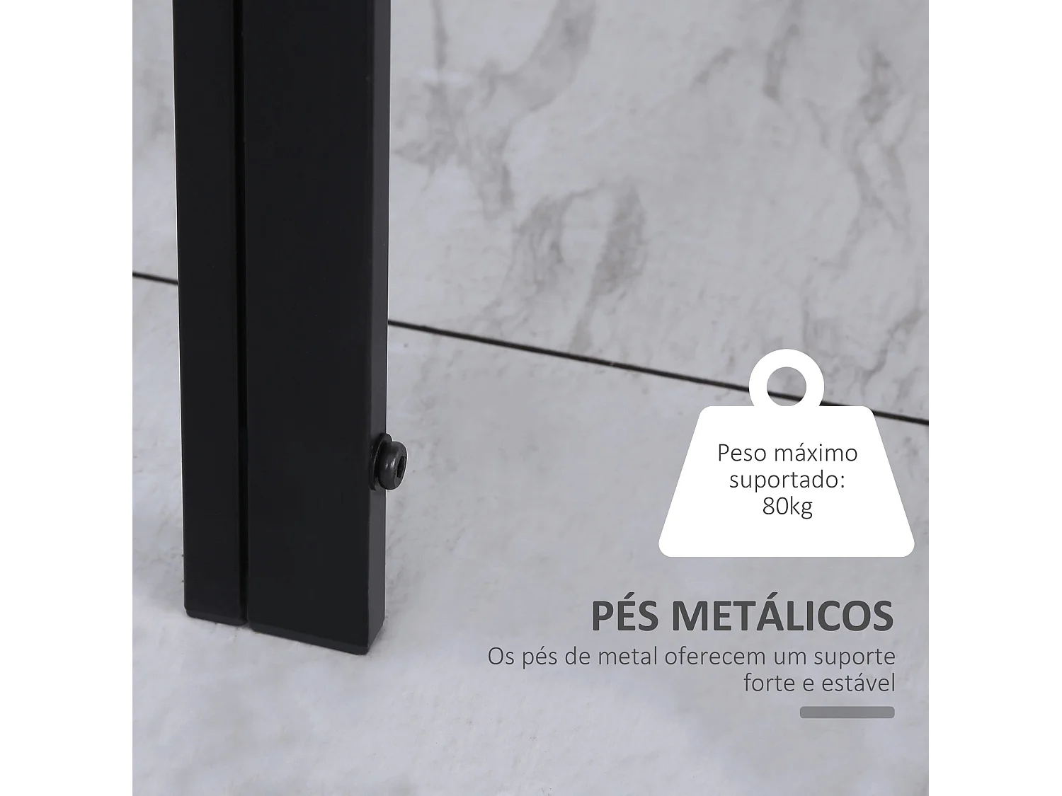 Mesa de comedor Fluorita Homcom diseño fijo 4-6 personas cristal negro 75x120x60 cm