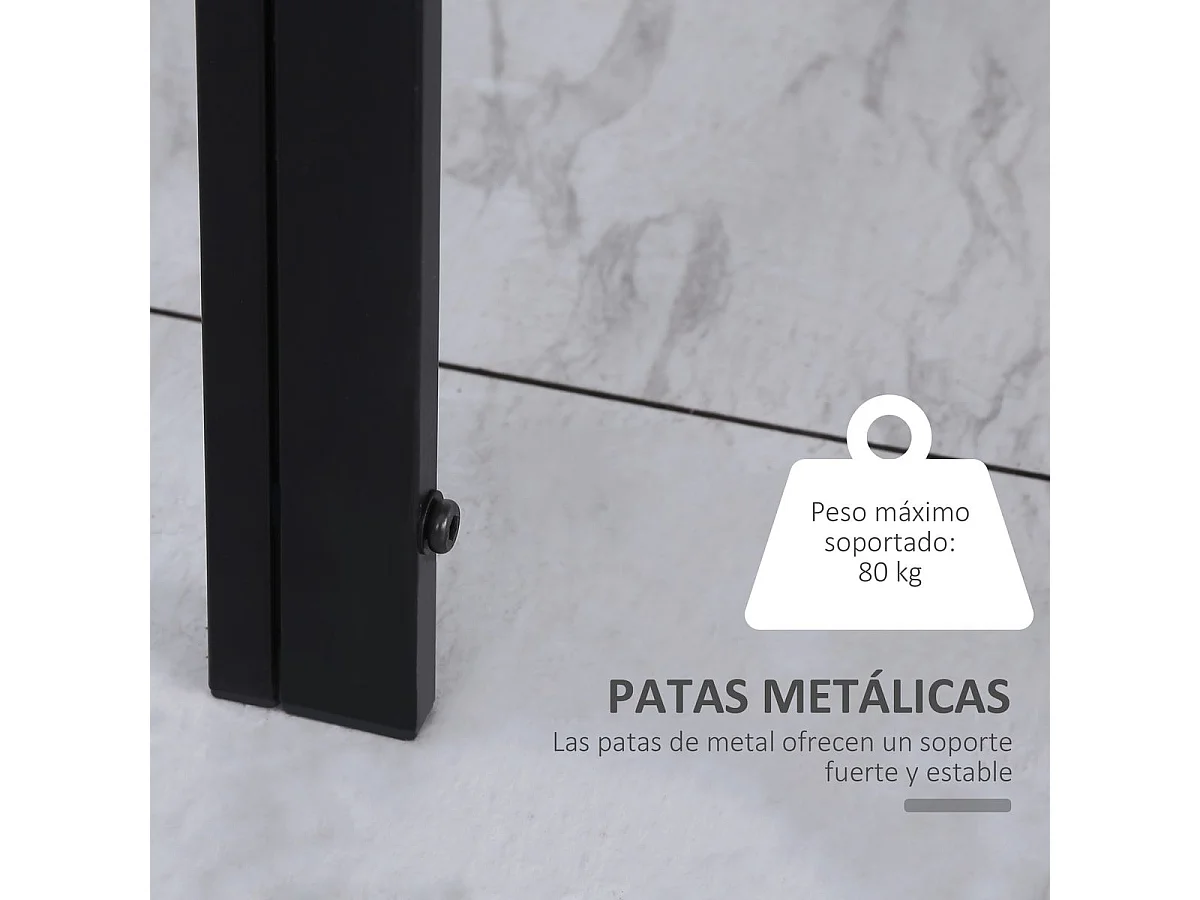 Mesa de comedor Fluorita Homcom diseño fijo 4-6 personas cristal negro 75x120x60 cm