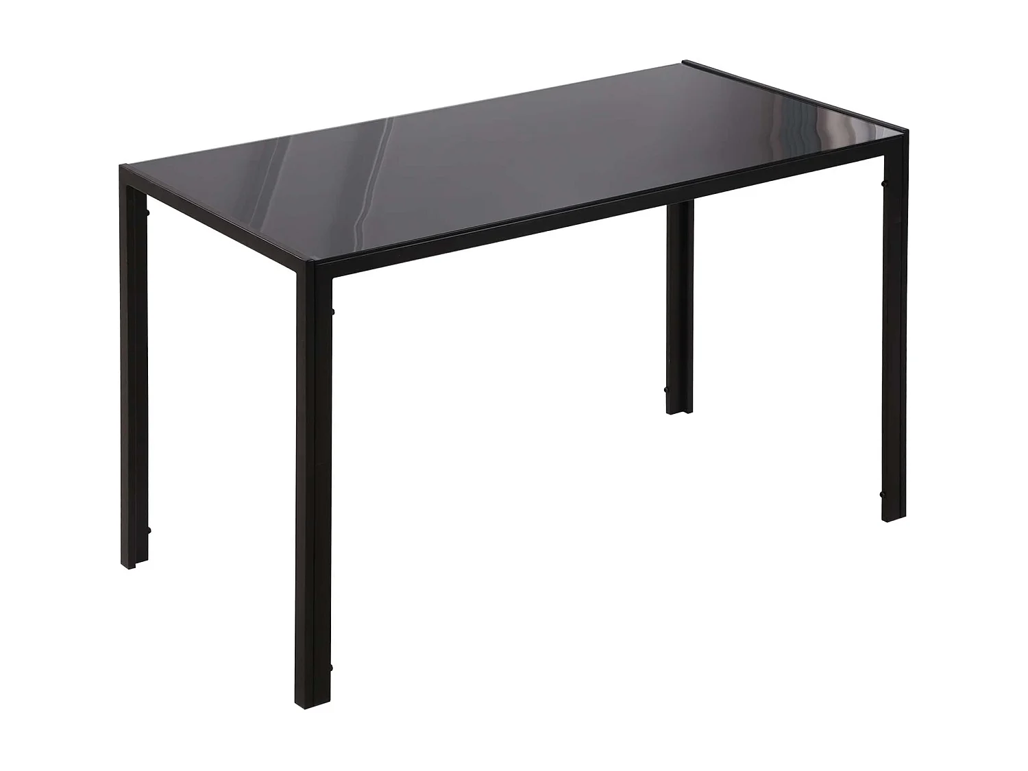 Mesa de comedor Fluorita Homcom diseño fijo 4-6 personas cristal negro 75x120x60 cm