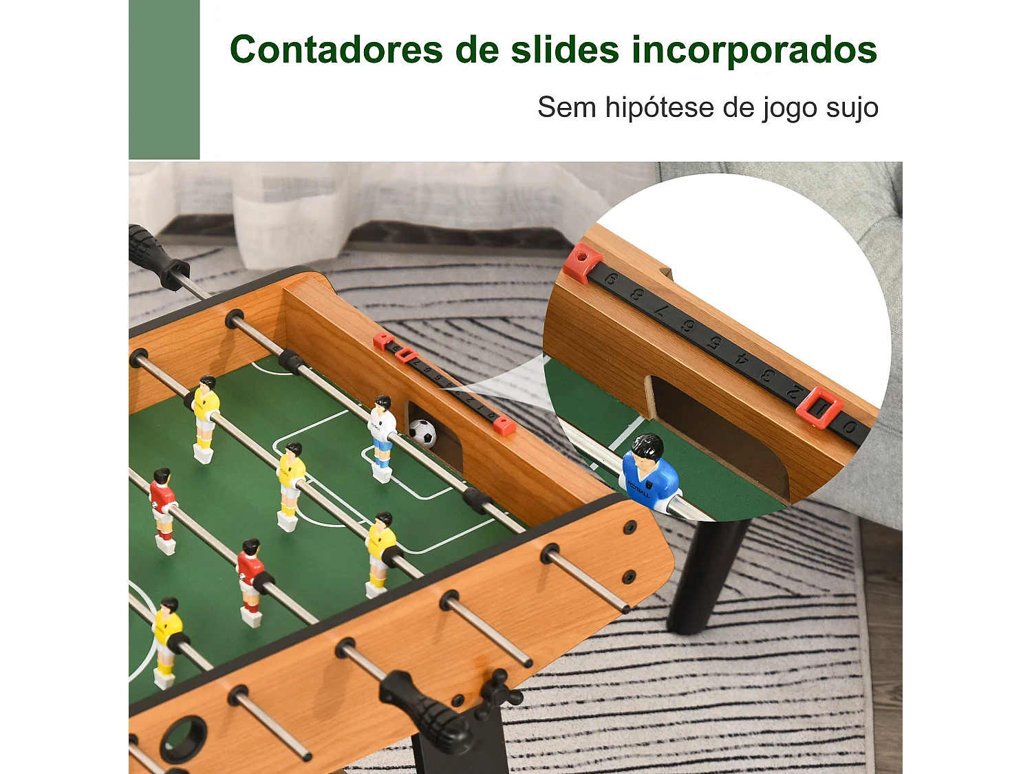 Mesa de Matraquilho Dobrável com 22 Jogadores - Diversão para Crianças e Adultos