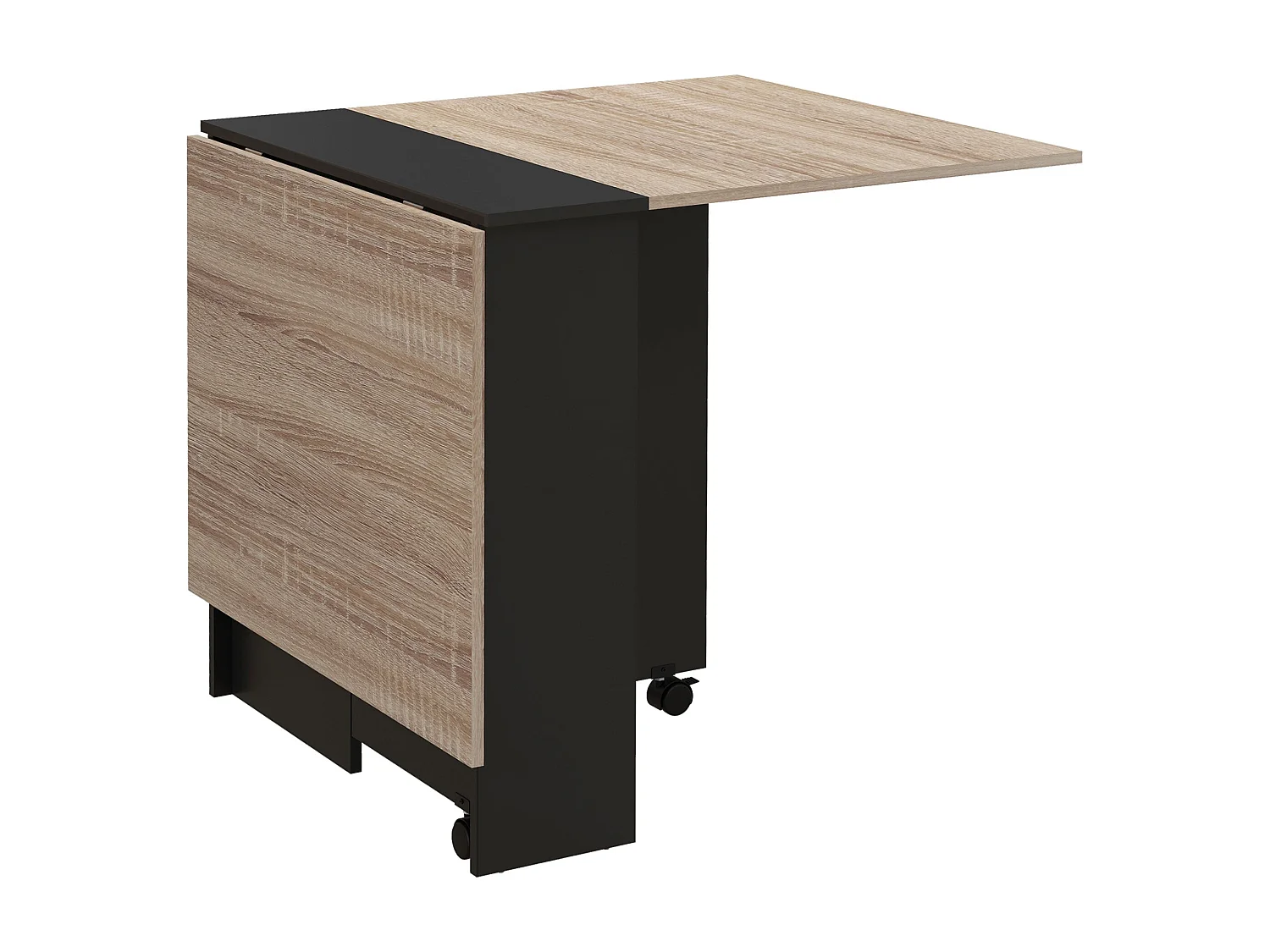 Mesa Dobrável de Cozinha "Rimma" com Rodas e Prateleiras – Ideal para Espaços Pequenos