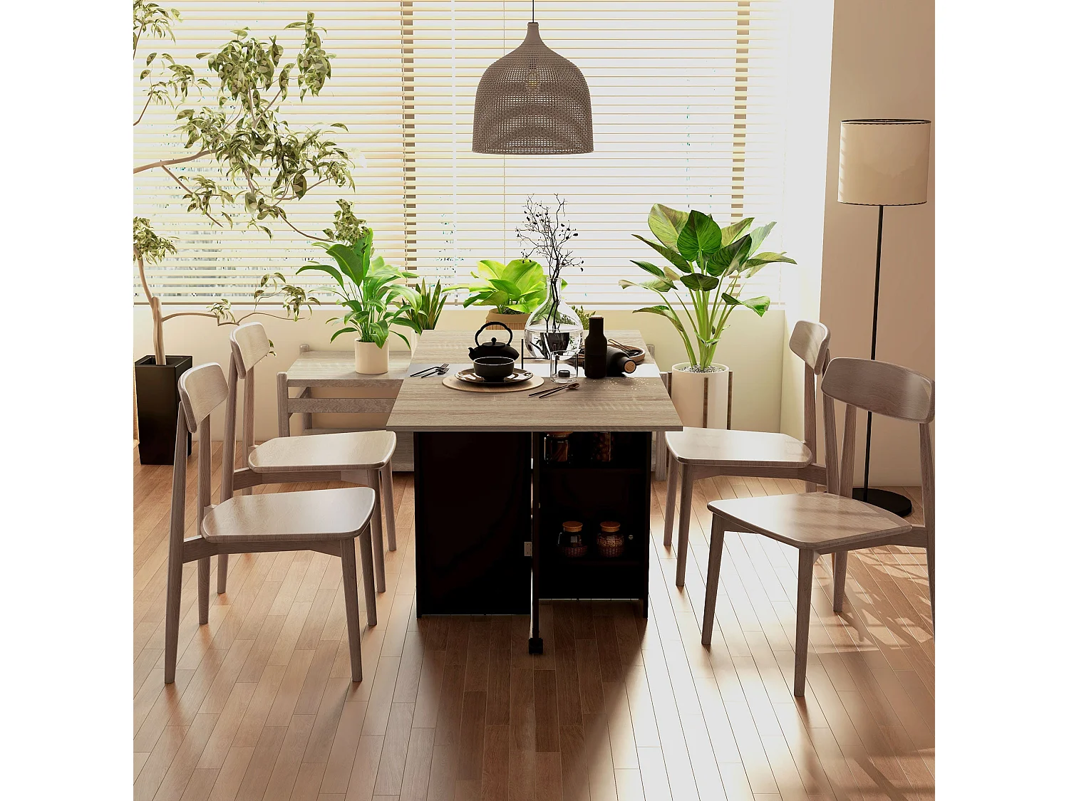 Mesa Dobrável de Cozinha "Rimma" com Rodas e Prateleiras – Ideal para Espaços Pequenos