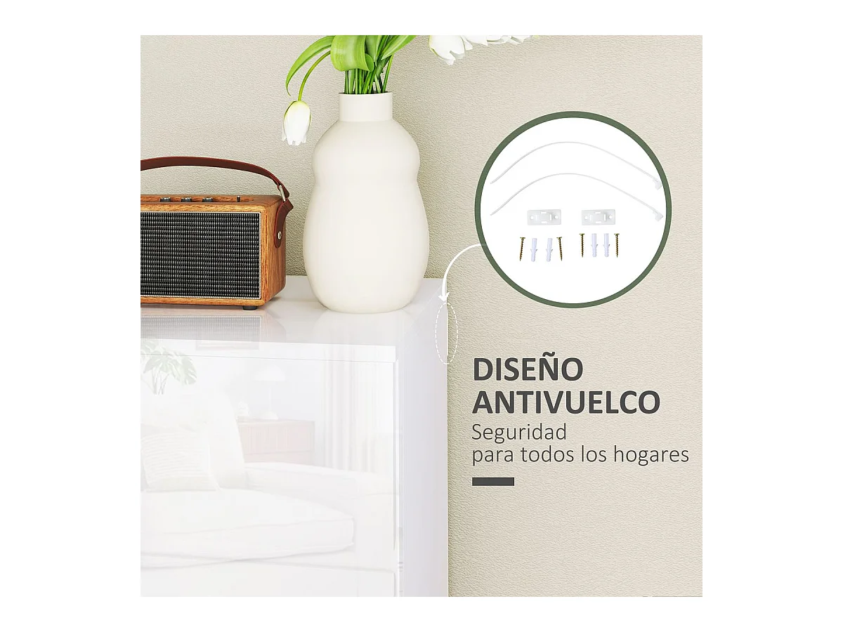 Cómoda Moderna "Lund" com 4 Gavetas em Madeira - Design Elegante e Funcional - 55x33x80 cm - Branco Brilhante