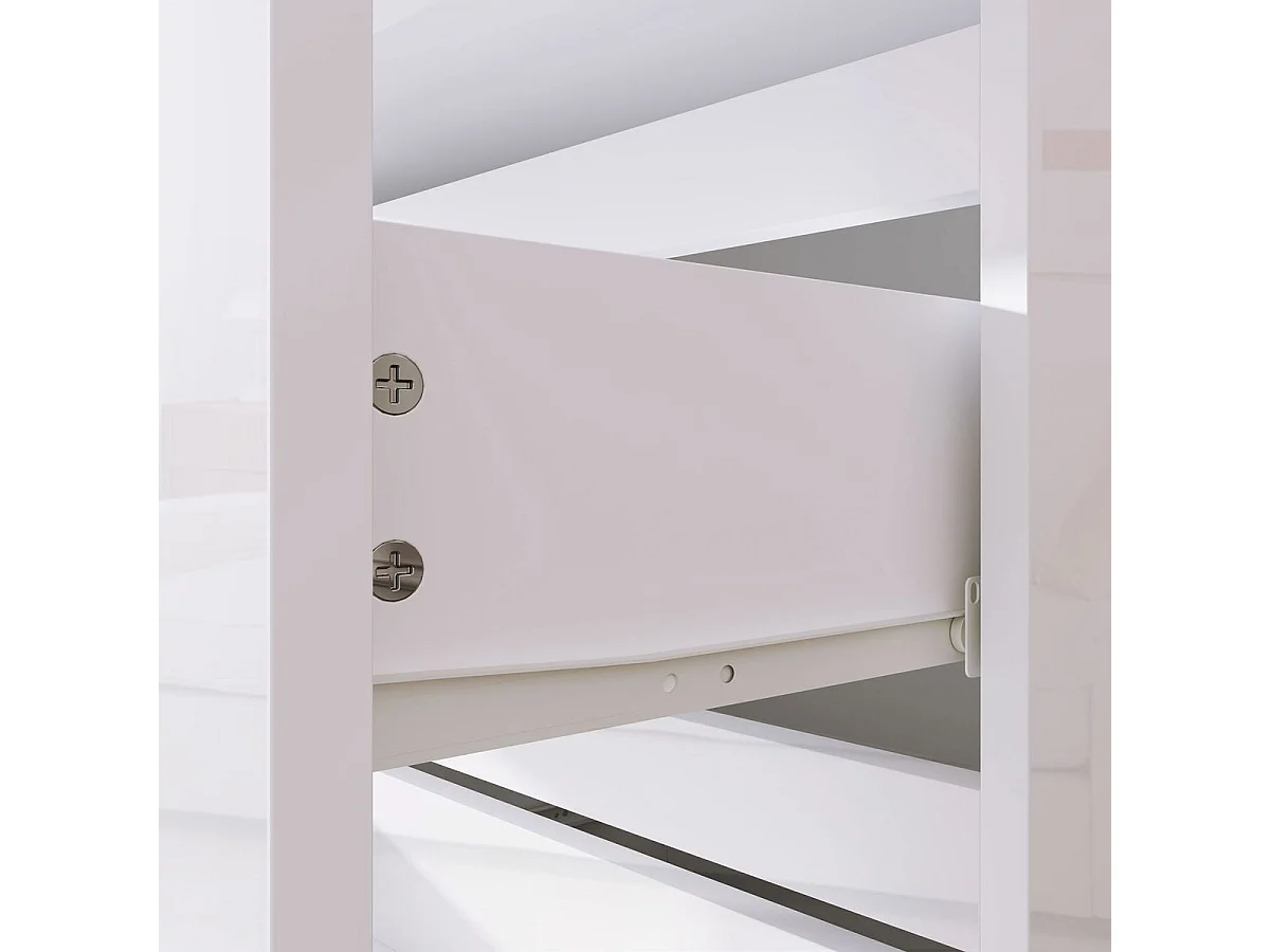 Cómoda Bromelia Homcom 4 cajones blanco brillo 80x55x33 cm