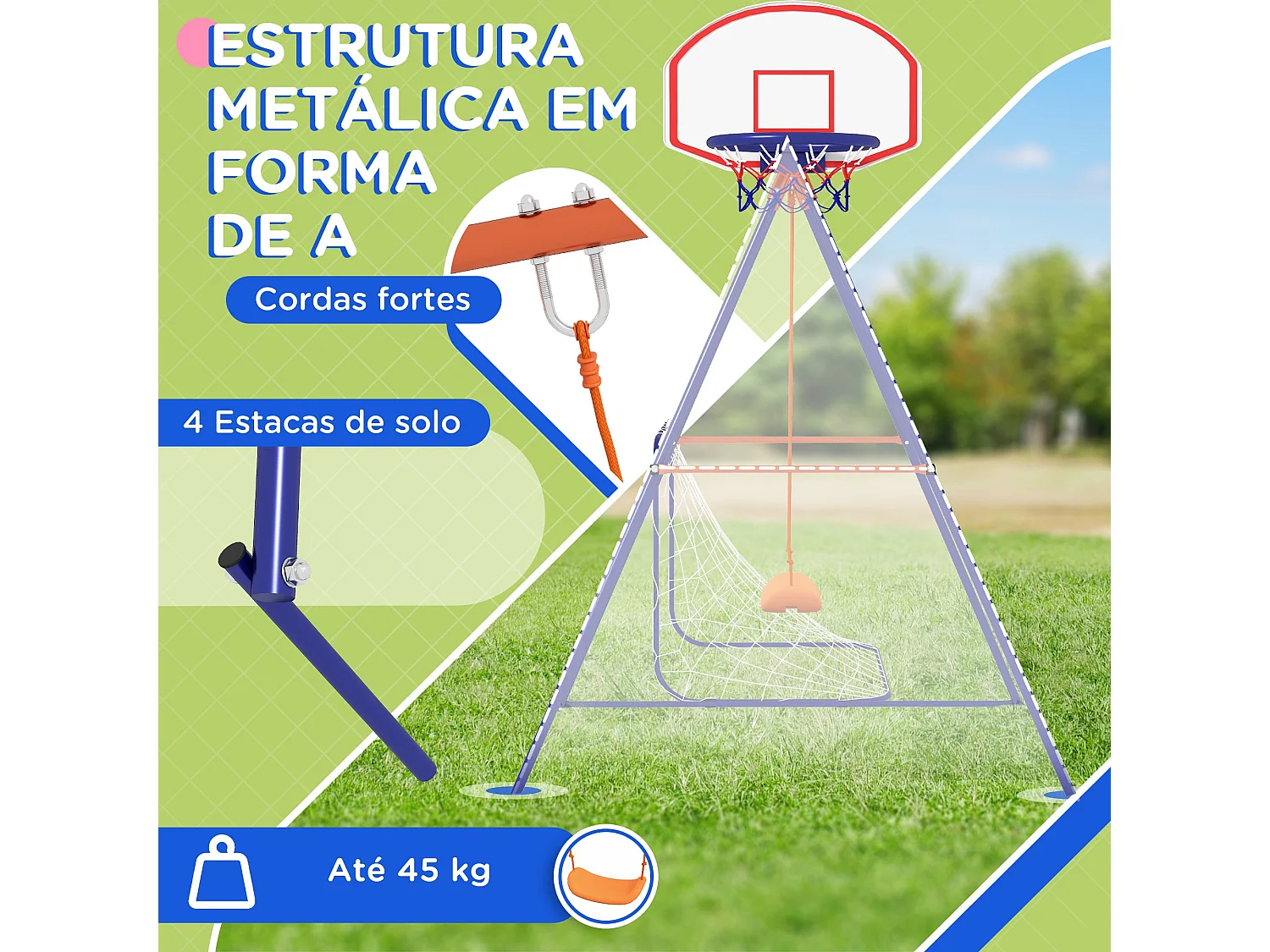 Baloiço de Jardim Catania – Estrutura Suspensa para Relaxamento e Diversão ao Ar Livre